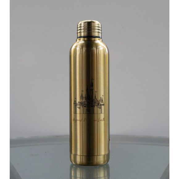Disneyland Resort Gold Metal Water Bottle - NWT - Happiest Place on Earth Disney - Picture 1 of 8